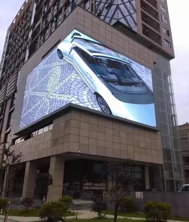 Right Angle Corner SMD2727 Large Outdoor LED Screen 10.4mm Wall Mounted